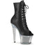 7" Heel, 3" Textured Pf Peep Toe Ankle Boot, Side Zip Pleaser Pleaser SPECTATOR/1021RS
