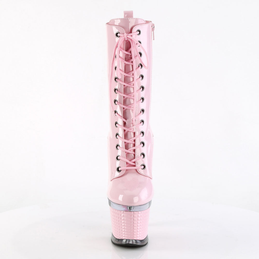 Pleaser Spectator-1040G 7" Heel Mid Calf Lace-Up Platform Boots for Women Secondary image