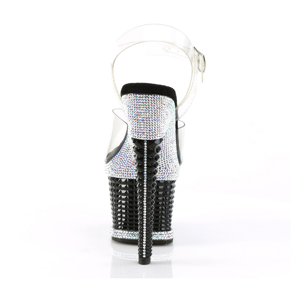 7" Heel, 3" Textured Pf Ankle Strap Sandal W/Rs Pleaser Pleaser SPECTATOR/708RS