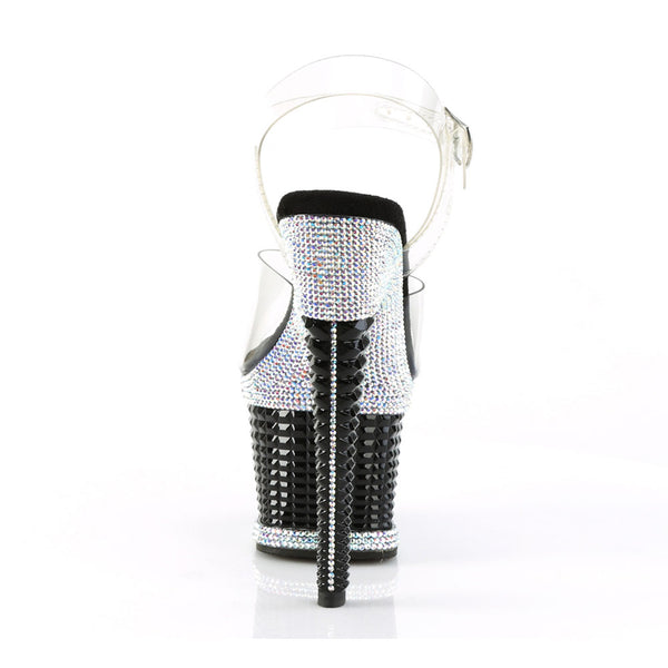 7" Heel, 3" Textured Pf Ankle Strap Sandal W/Rs Pleaser Pleaser SPECTATOR/708RS
