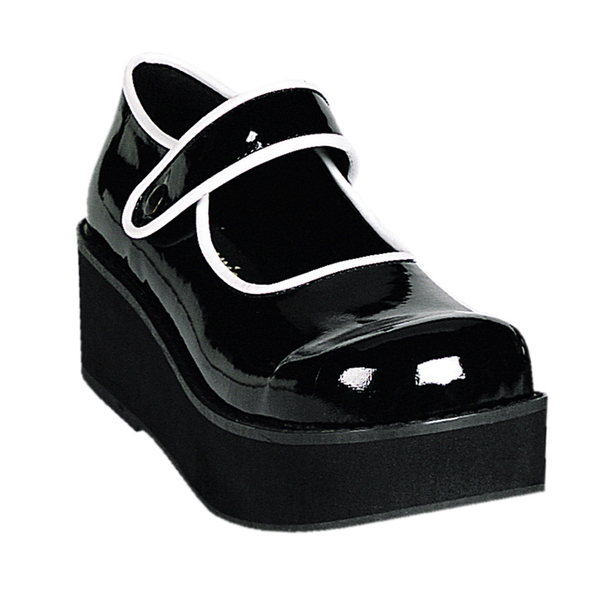 Goth Punk Contrast Trim Mary Jane Pumps Platform Heel Boots Shoes Pleaser Demonia SPRITE/01 Main image