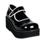 Goth Punk Contrast Trim Mary Jane Pumps Platform Heel Boots Shoes Pleaser Demonia SPRITE/01