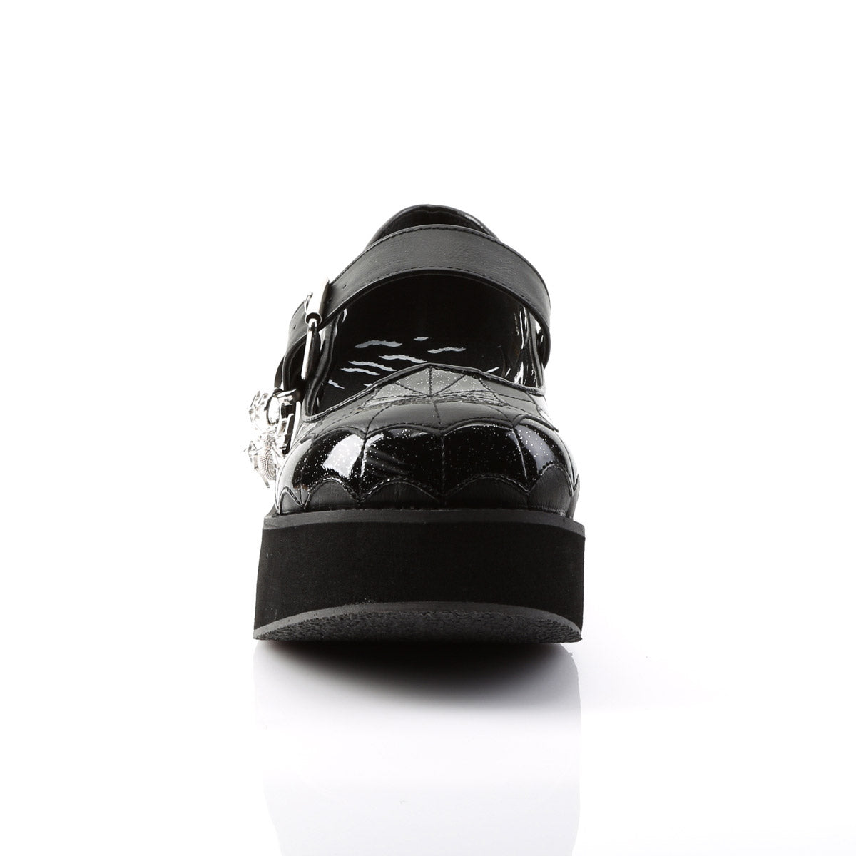 Demonia Sprite-05 Platform Mary Jane Shoes with Spider Charm Black Vegan Leather Secondary image