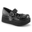 2 1/4" P/F Mary Jane w/Spider Charm & Cross Detail Blk Vegan Leather-Blk Pat Pleaser Demonia SPRITE/05