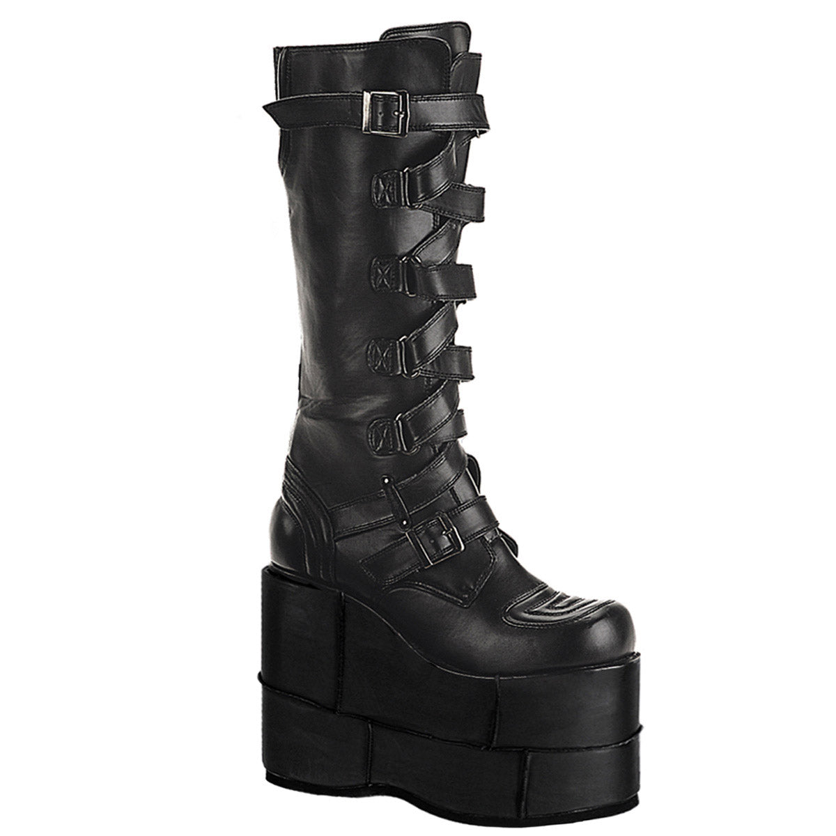 Sexy Goth Punk Multi Strap Mid Calf Extreme Platform Boots Shoes Pleaser Demonia STACK/308 Main image