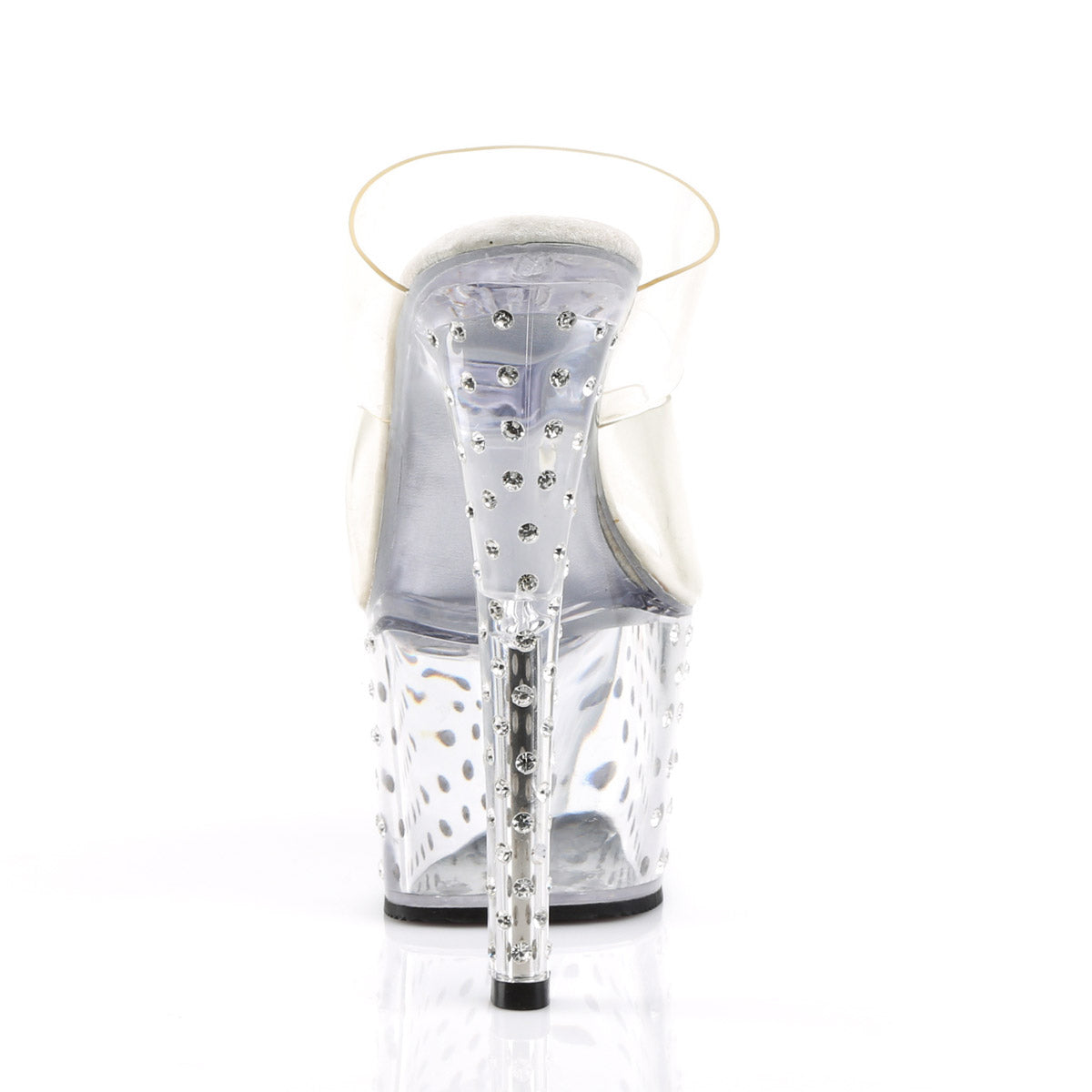 Rhinestone Platform Stiletto Dual Strap Slide Mules High Heels Shoes Pleaser Pleaser STARDUST/702