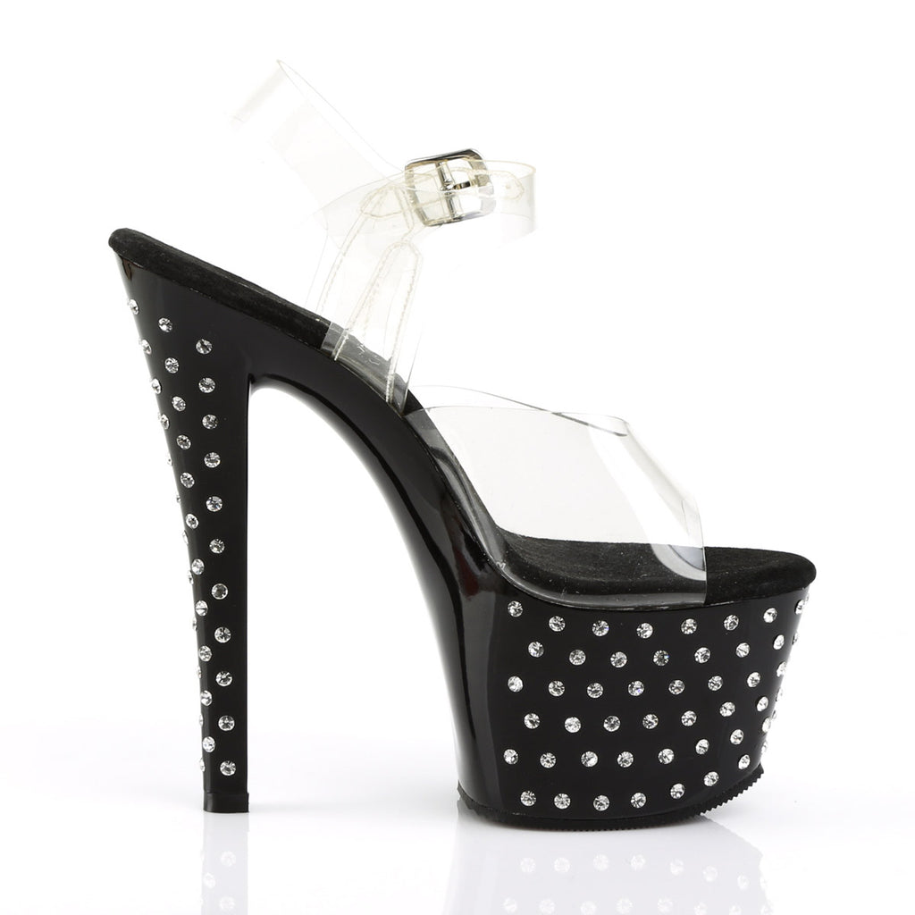 Rhinestone Platform Ankle Strap High Heels Shoes STARDUST/708 Pleaser  STARDUST/708