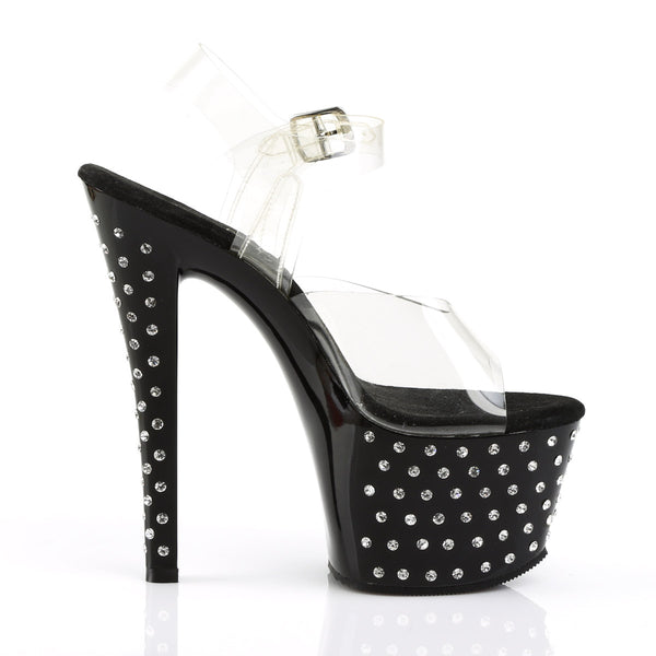 Rhinestone Platform Ankle Strap High Heels Shoes STARDUST/708 Pleaser  STARDUST/708