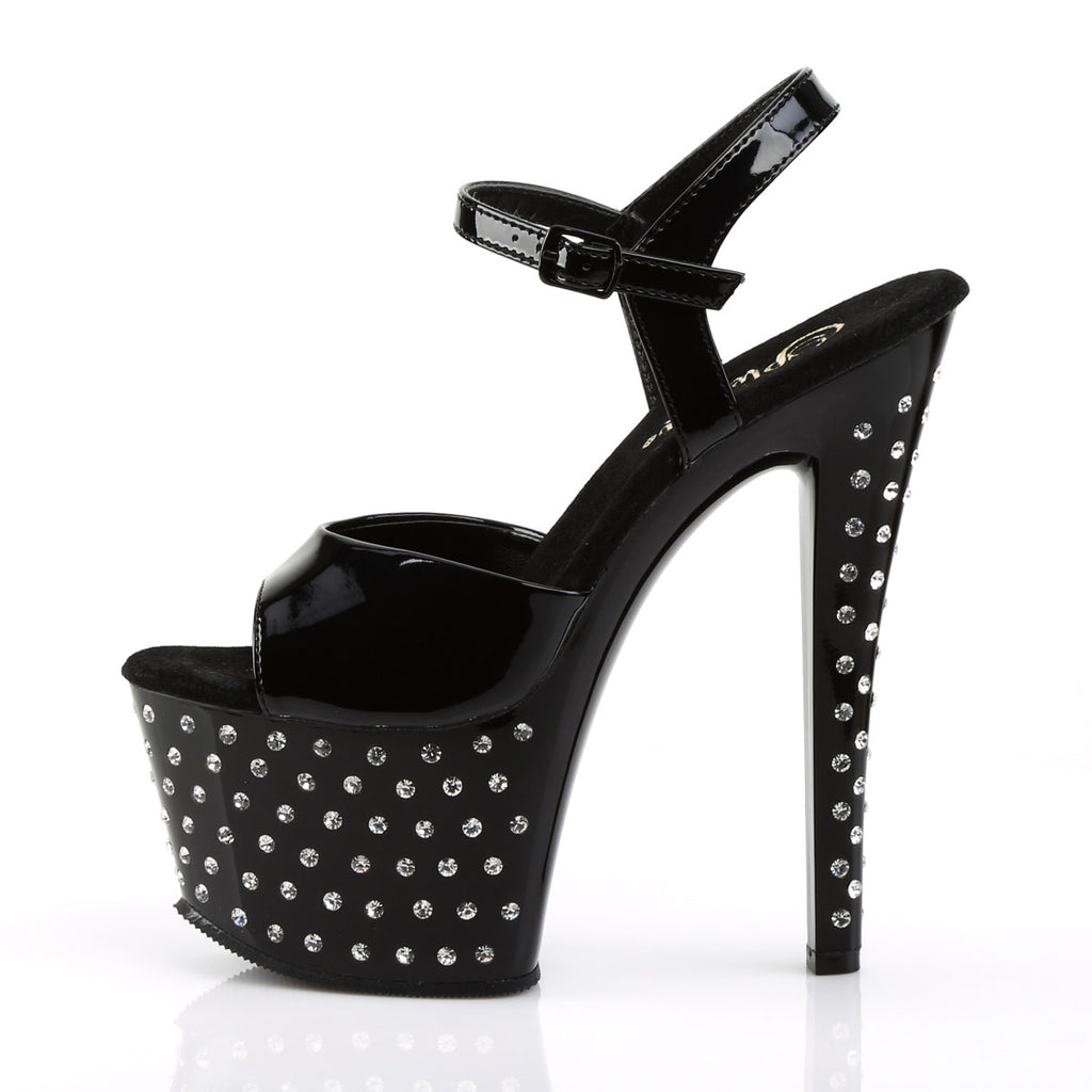 Rhinestone Studded Platform Stiletto Ankle Sandal High Heels Shoes Pleaser Pleaser STARDUST/709
