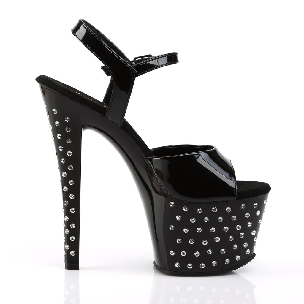 Rhinestone Studded Platform Stiletto Ankle Sandal High Heels Shoes Pleaser Pleaser STARDUST/709