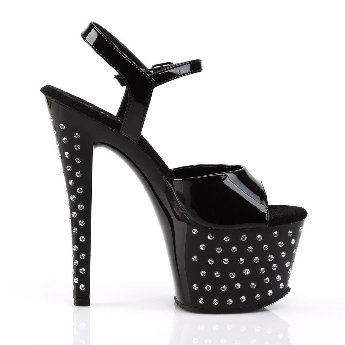 Rhinestone Studded Platform Stiletto Ankle Sandal High Heels Shoes Pleaser Pleaser STARDUST/709
