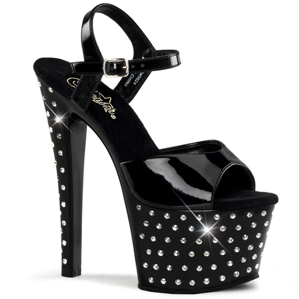 Rhinestone Studded Platform Stiletto Ankle Sandal High Heels Shoes Pleaser Pleaser STARDUST/709