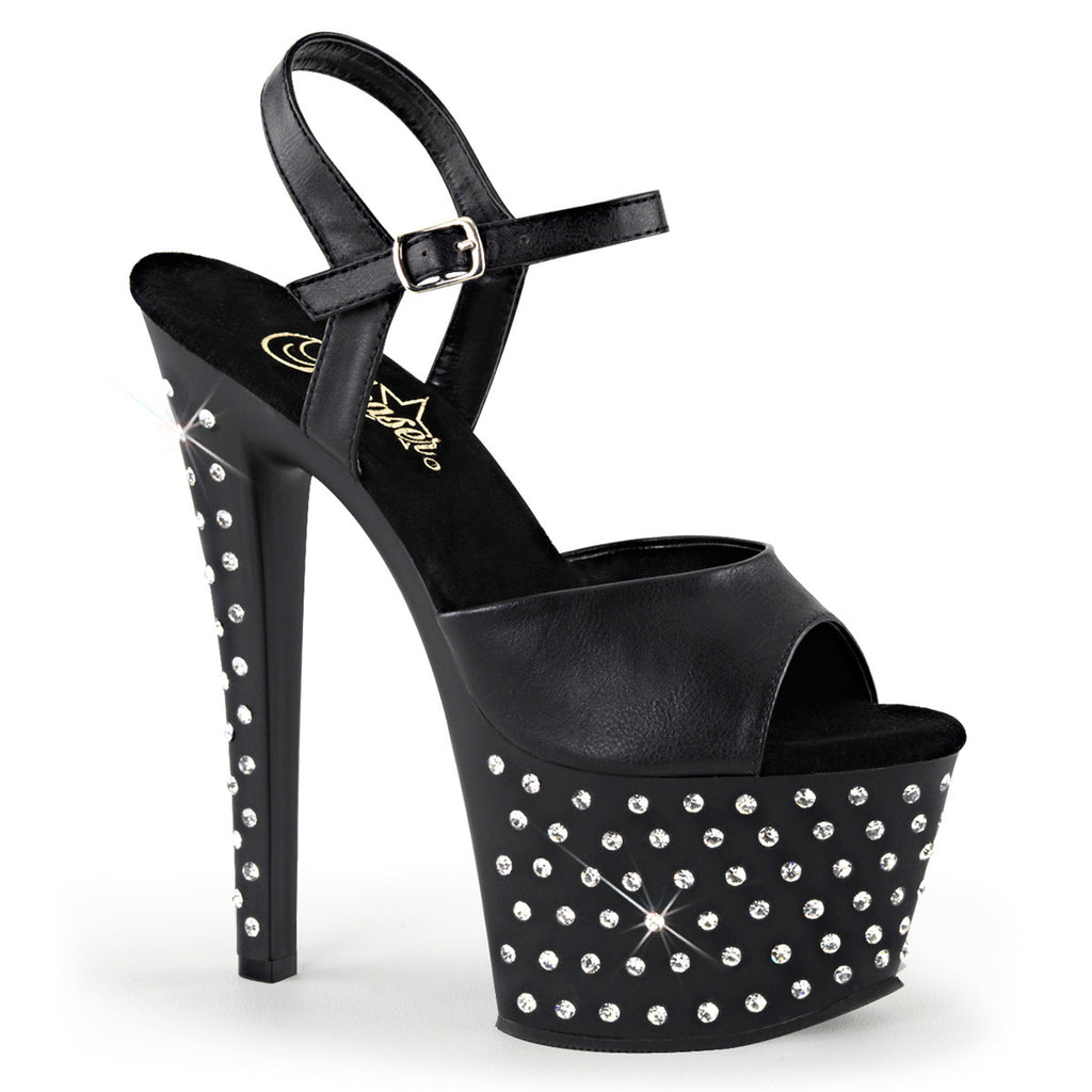 Rhinestone Studded Platform Stiletto Ankle Sandal High Heels Shoes Pleaser Pleaser STARDUST/709
