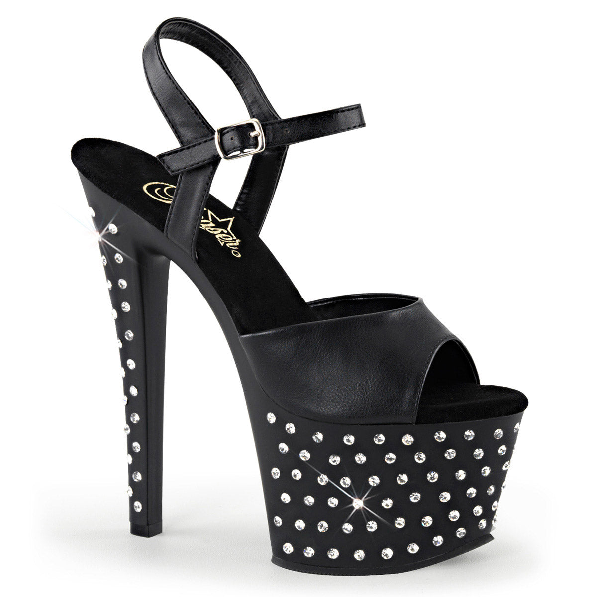 Rhinestone Studded Platform Stiletto Ankle Sandal High Heels Shoes Pleaser Pleaser STARDUST/709
