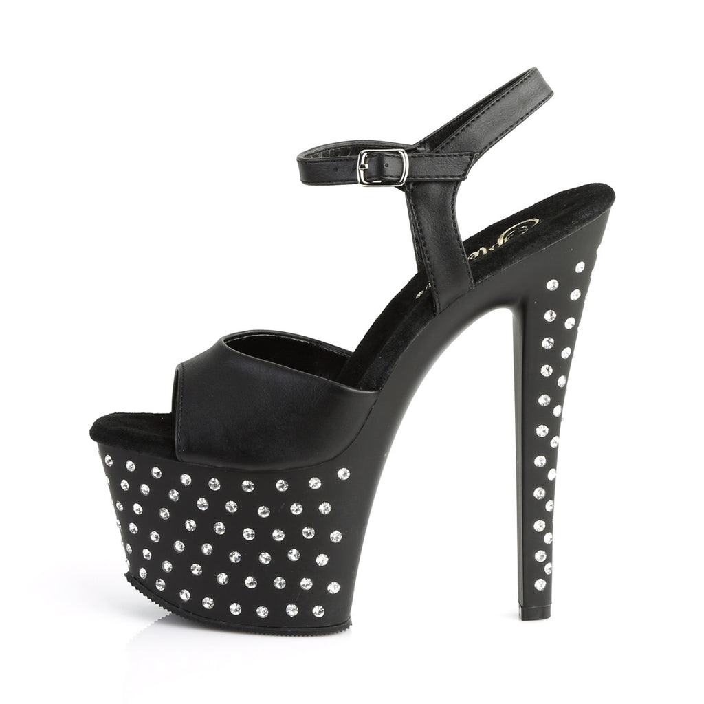 Rhinestone Studded Platform Stiletto Ankle Sandal High Heels Shoes Pleaser Pleaser STARDUST/709