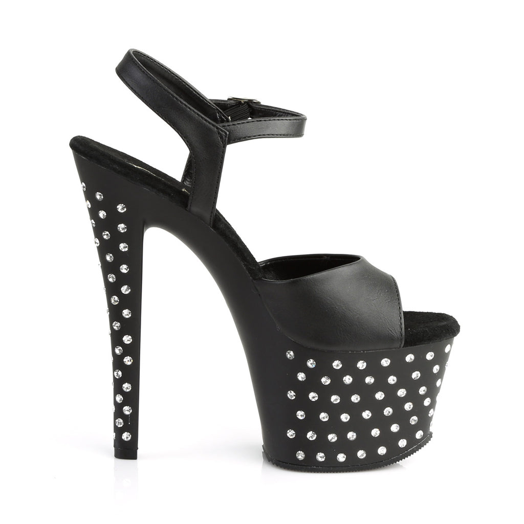 Rhinestone Studded Platform Stiletto Ankle Sandal High Heels Shoes Pleaser Pleaser STARDUST/709