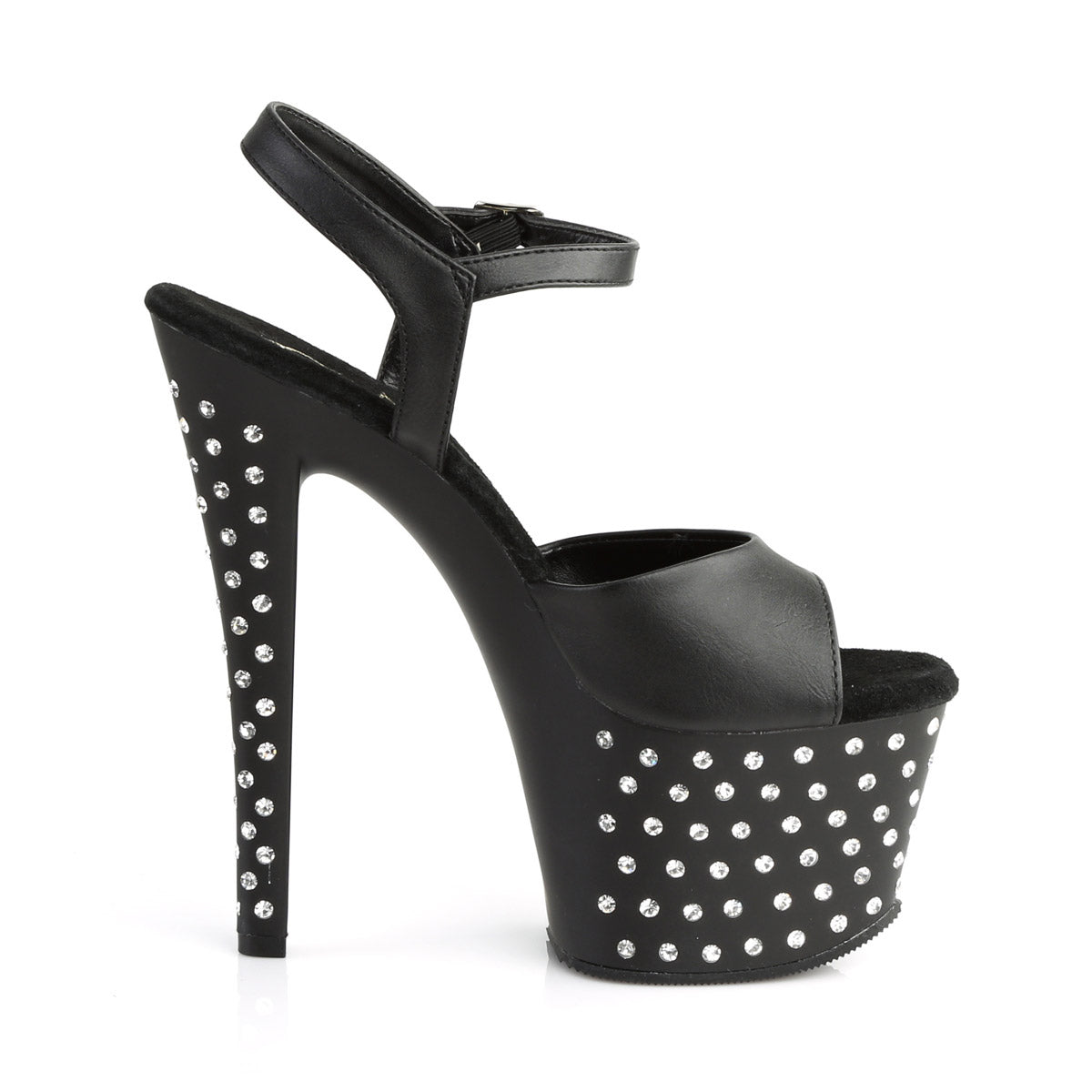 Rhinestone Studded Platform Stiletto Ankle Sandal High Heels Shoes Pleaser Pleaser STARDUST/709