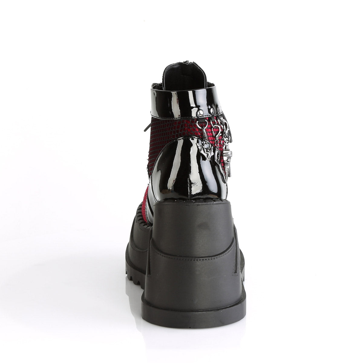 4" Pf Lace-Up Wedge Bootie, Inside Zip Pleaser Demonia STOMP/18