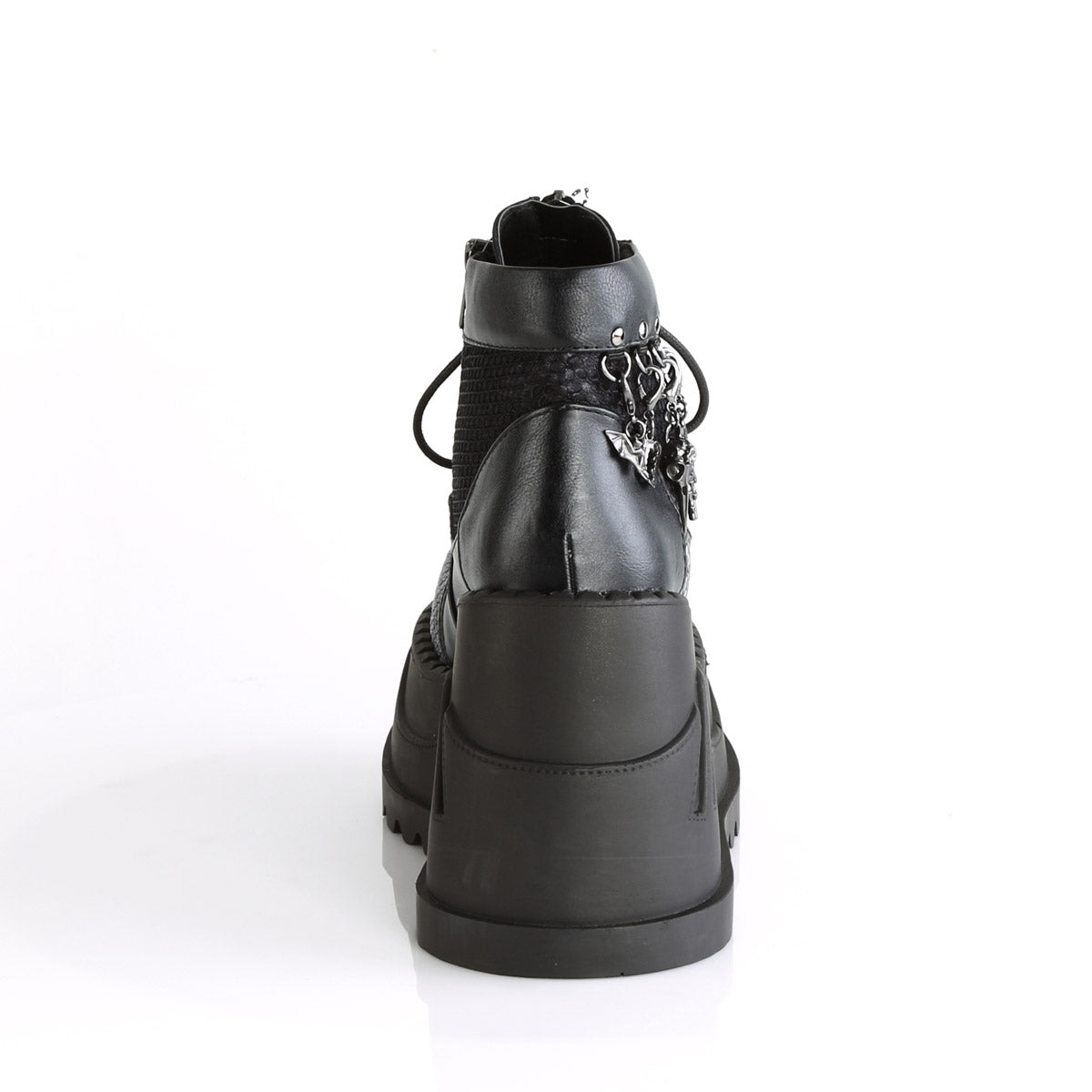 4" Pf Lace-Up Wedge Bootie, Inside Zip Pleaser Demonia STOMP/18