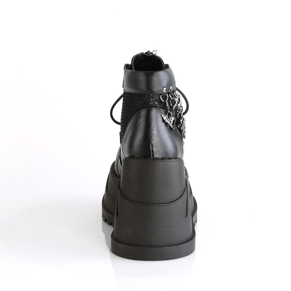 4" Pf Lace-Up Wedge Bootie, Inside Zip Pleaser Demonia STOMP/18