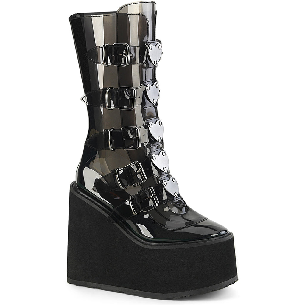 5 1/2" Pf Mid-Calf Boot W/5 Buckle Straps, Back Metal Zip Pleaser Demonia SWING/230C