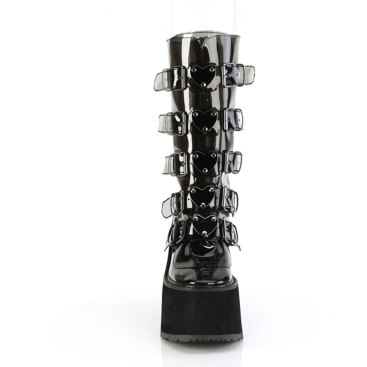 5 1/2" Pf Mid-Calf Boot W/5 Buckle Straps, Back Metal Zip Pleaser Demonia SWING/230C