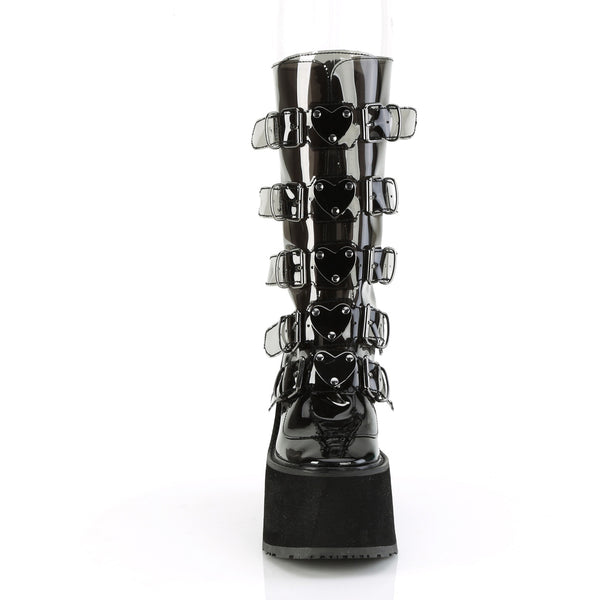 5 1/2" Pf Mid-Calf Boot W/5 Buckle Straps, Back Metal Zip Pleaser Demonia SWING/230C