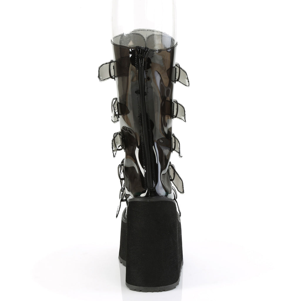 5 1/2" Pf Mid-Calf Boot W/5 Buckle Straps, Back Metal Zip Pleaser Demonia SWING/230C