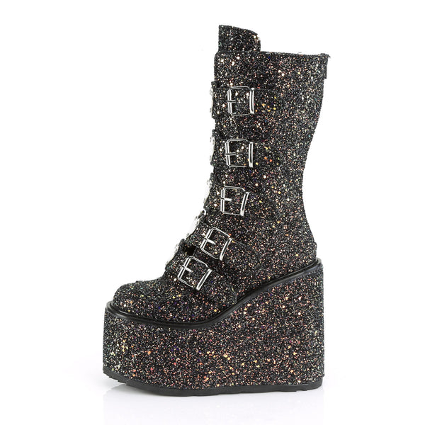 5 1/2" PF Mid-Calf Boot w/ 5 Buckle Straps, Back Metal Zip Pleaser Demonia SWING/230G