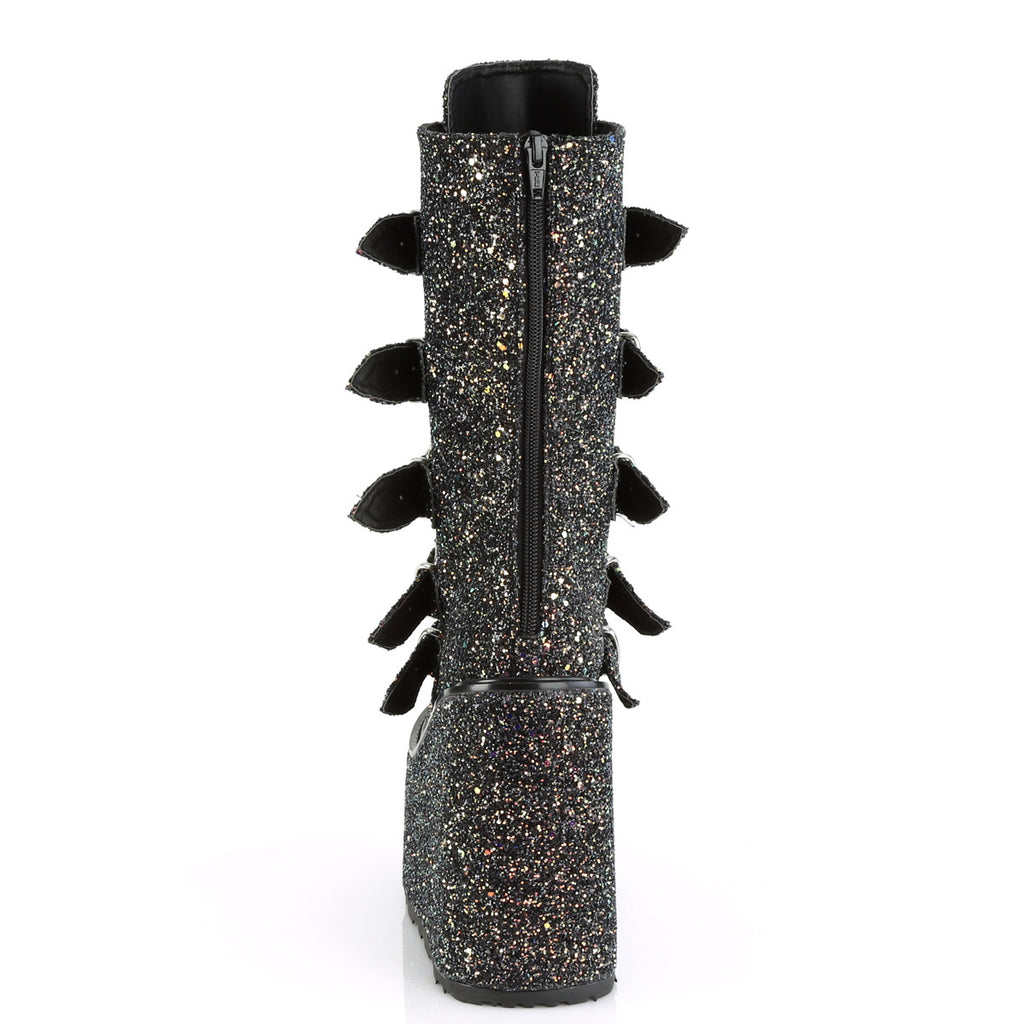 5 1/2" PF Mid-Calf Boot w/ 5 Buckle Straps, Back Metal Zip Pleaser Demonia SWING/230G