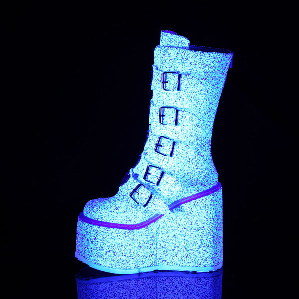 5 1/2" PF Mid-Calf Boot w/ 5 Buckle Straps, Back Metal Zip Pleaser Demonia SWING/230G