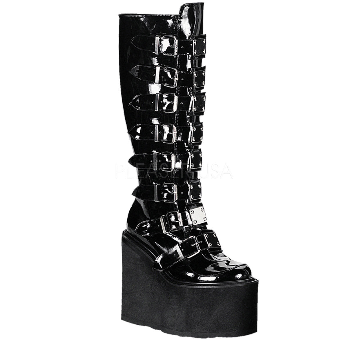 Demonia Sexy Metal Plate Buckle Strap Extreme Platform Knee High Boots Shoes SWING/815 Secondary image