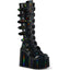 5 1/2" Pf Knee High Boot W/ 8 Buckle Straps, Back Metal Zip Pleaser Demonia SWI815/BHG