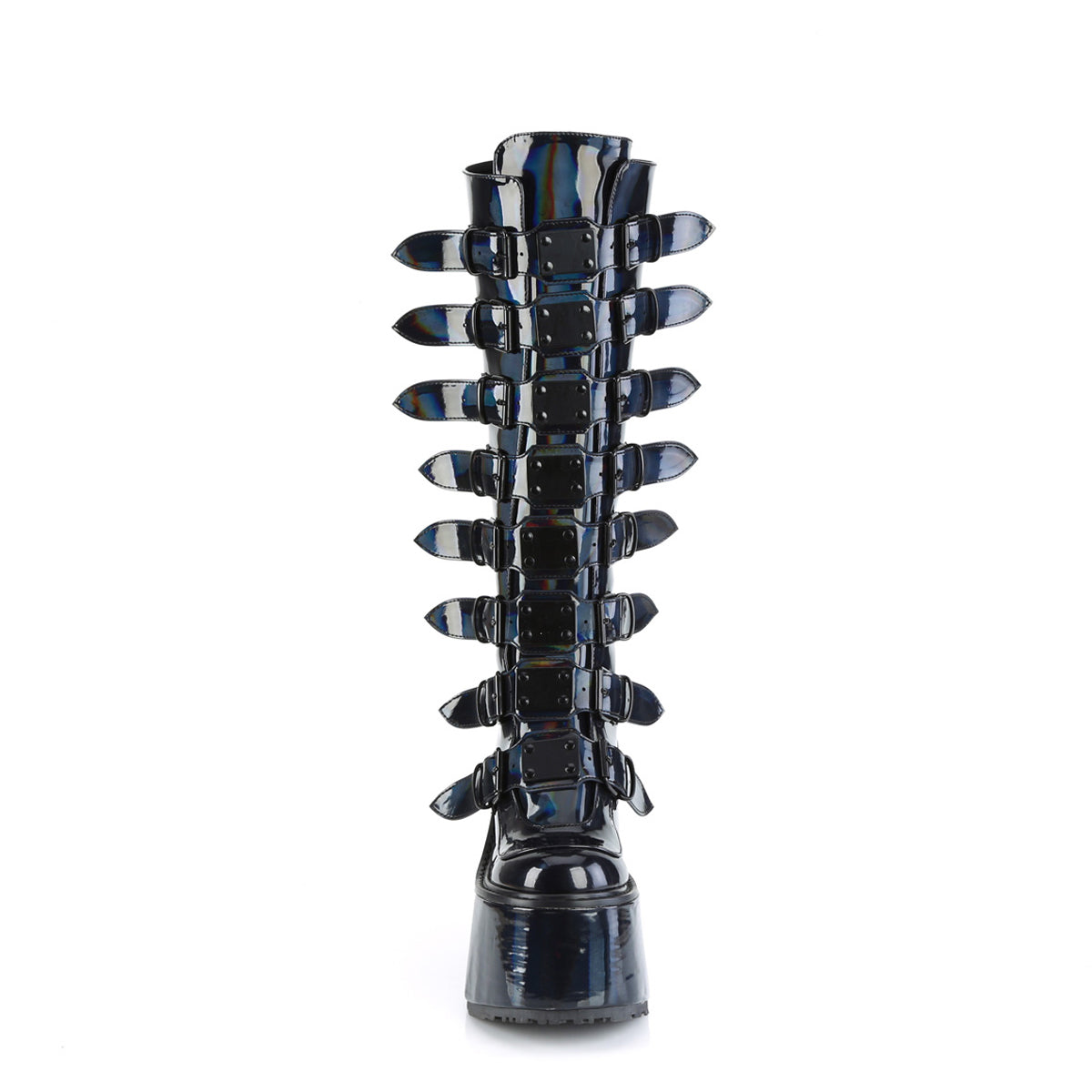 Demonia Swing-815 Knee High Platform Boot with 8 Buckle Straps Secondary image