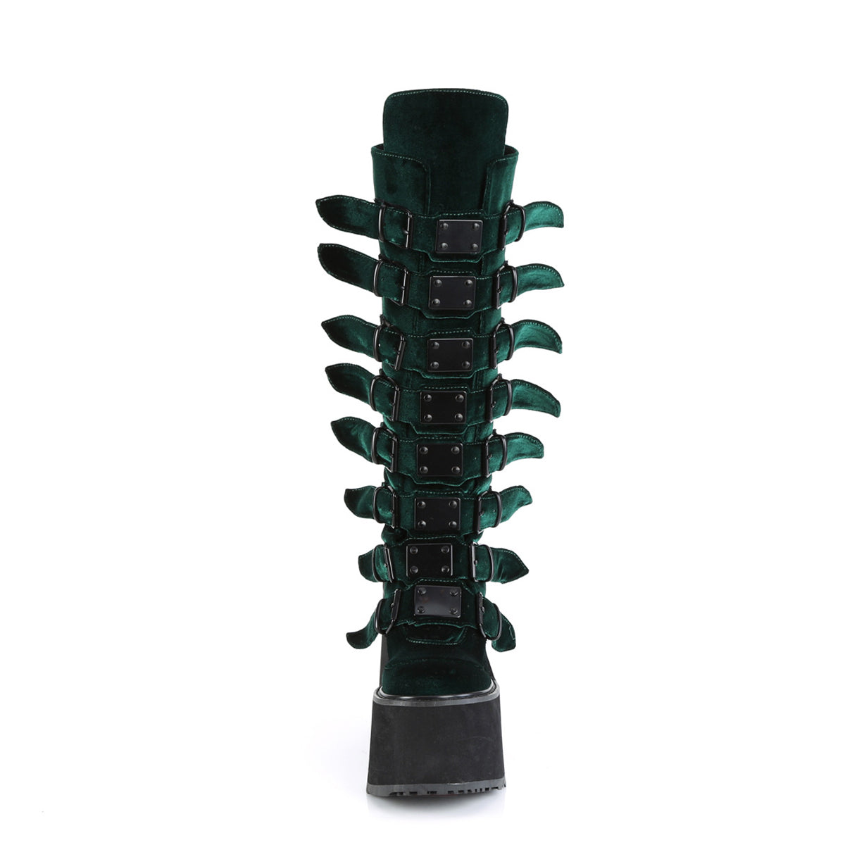 Demonia 5 1/2" Pf Knee High Boot W/ 8 Buckle Straps, Back Metal Zip SWI815/EMVEL Secondary image