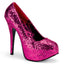 5 3/4" Heel, 1 3/4" Hidden PF Wide Width Pump H. Pink Glitter Pleaser Pleaser Pink Label TEEZE/06GW
