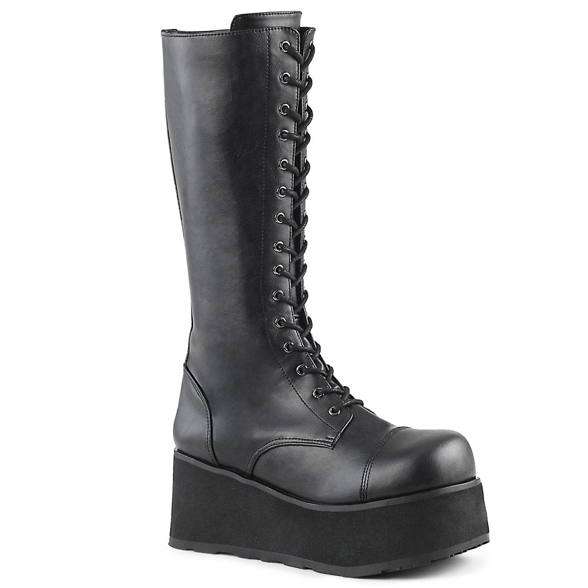 Punk Rock Lace Up Knee High Extreme Platform Zip Side Boots Shoes Pleaser Demonia TRASHVILLE/502 Main image