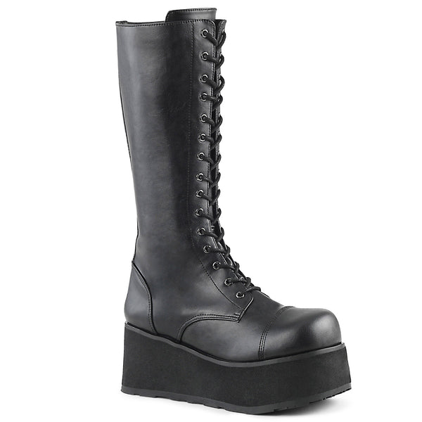 Punk Rock Lace Up Knee High Extreme Platform Zip Side Boots Shoes Pleaser Demonia TRASHVILLE/502