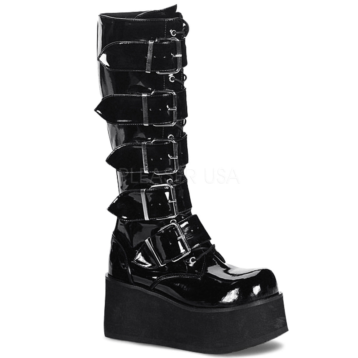 Goth Punk Rock Buckle Strap Knee High Extreme Platform Boots Shoes Pleaser Demonia TRASHVILLE/518 Main image
