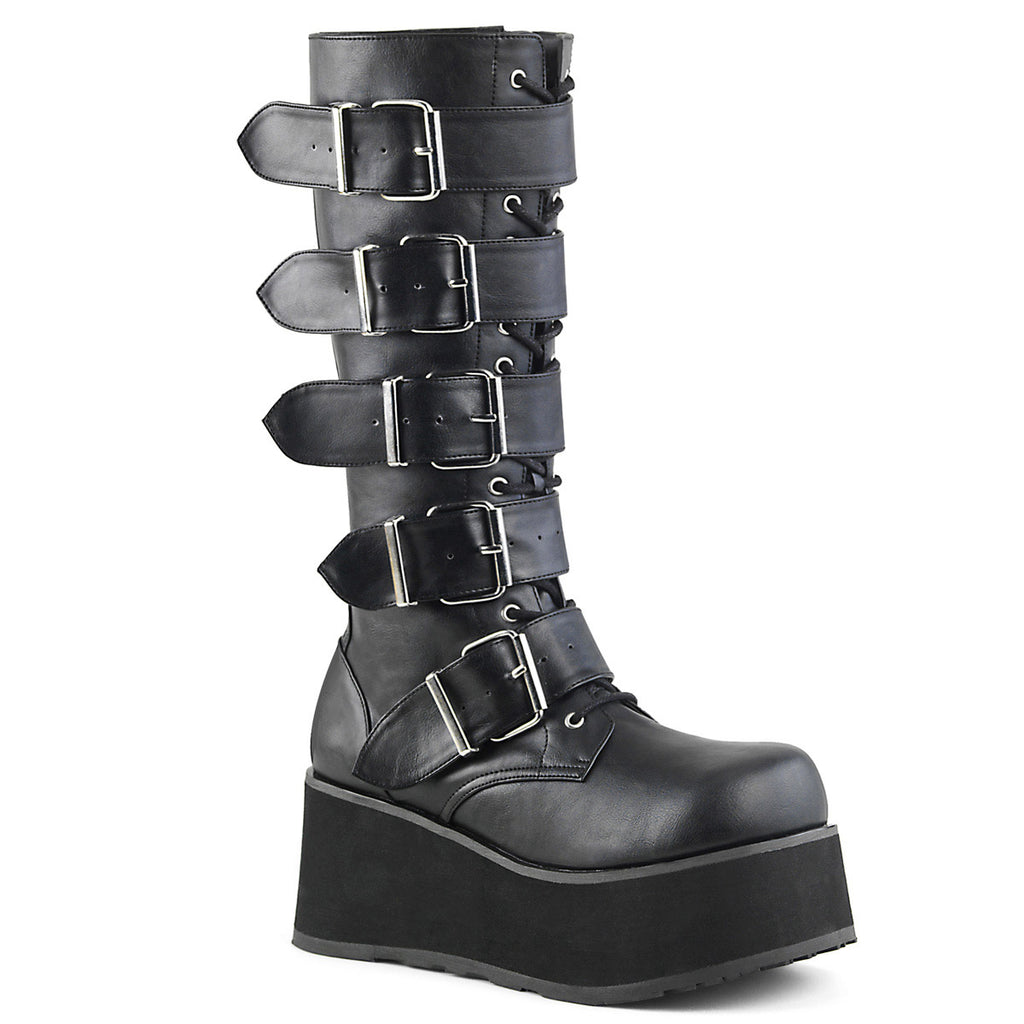 Goth Punk Rock Buckle Strap Knee High Extreme Platform Boots Shoes Pleaser Demonia TRASHVILLE/518