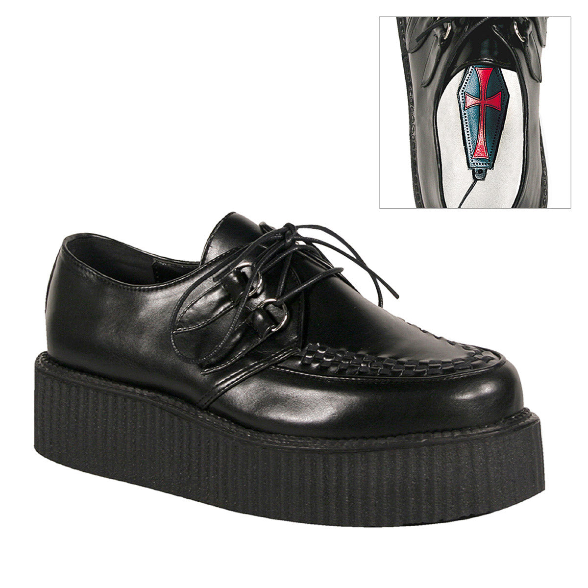 Goth Punk Rockabilly Blucher Derby Lace Platform Creeper Boots Shoes Pleaser Demonia V/CREEPER/502 Main image