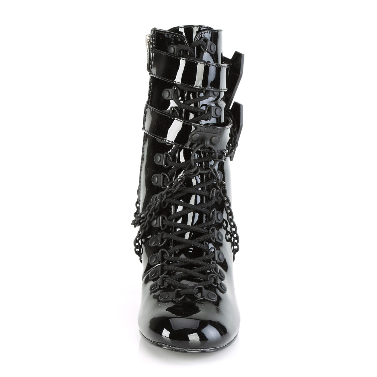 Demonia 3" Block Heel Round Toe D-ring Lace-Up Ankle Boot, Size Zip VIVIKA/128 Secondary image
