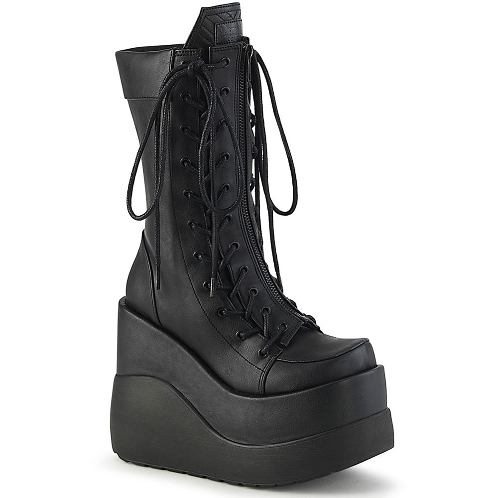 5" Wedge Tiered Pf Outside Lace-Up Mid-Calf Bt, Center Zip Pleaser Demonia VOID/118 Main image