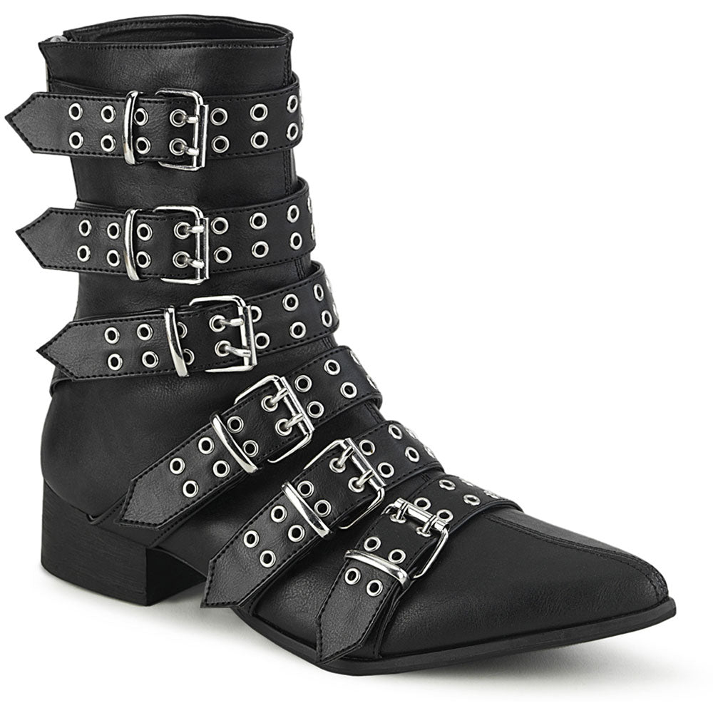 Demonia 1" Block Heel Pointed Toe Calf High Boot, Back Zip WARLOCK/70 Secondary image