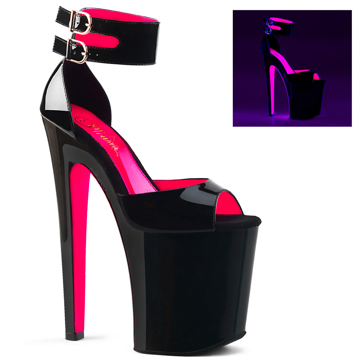 8" Heel, 4" PF d' Orsay Sandal w/ Ankle Cuff Pleaser Pleaser XTREME/875TT